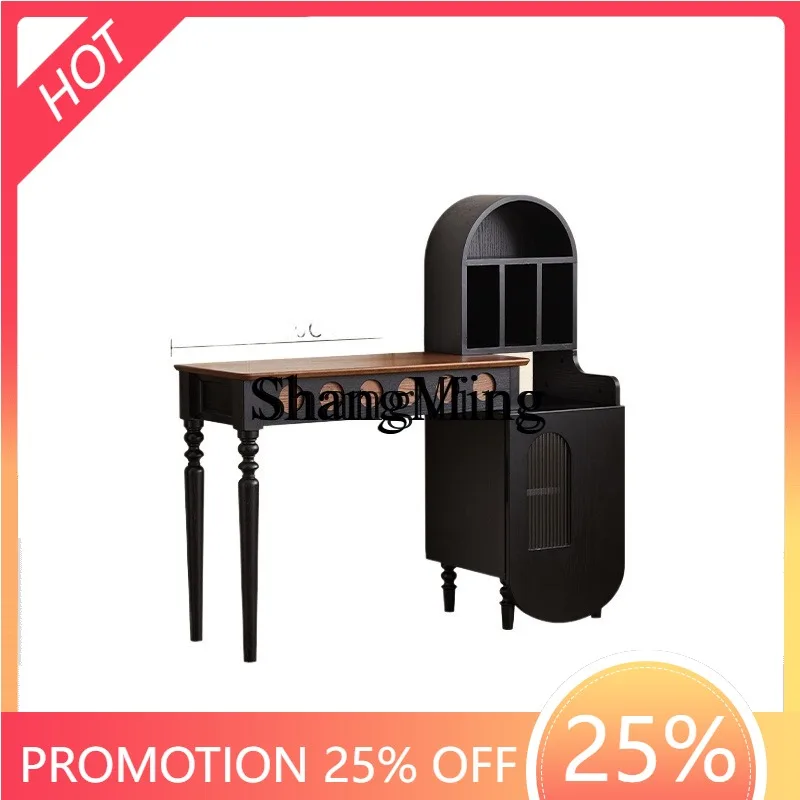 

ZYY household high value medieval solid wood retractable dresser chest integrated bedroom makeup table