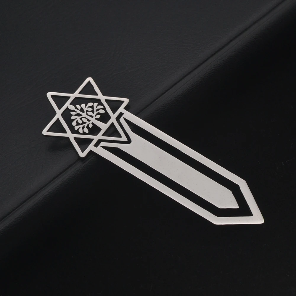 Wholesale of new stainless steel bookmarks for teachers, students, six pointed star tree bookmarks, wedding guests gifts,