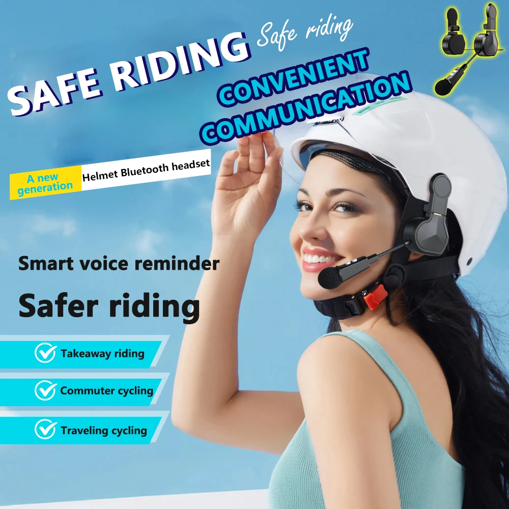 Summer Half Helmet Bluetooth Earphones Magnetic Absorption Installation 1000Mah Battery Life 22 Hours Waterproof Noise Reduction