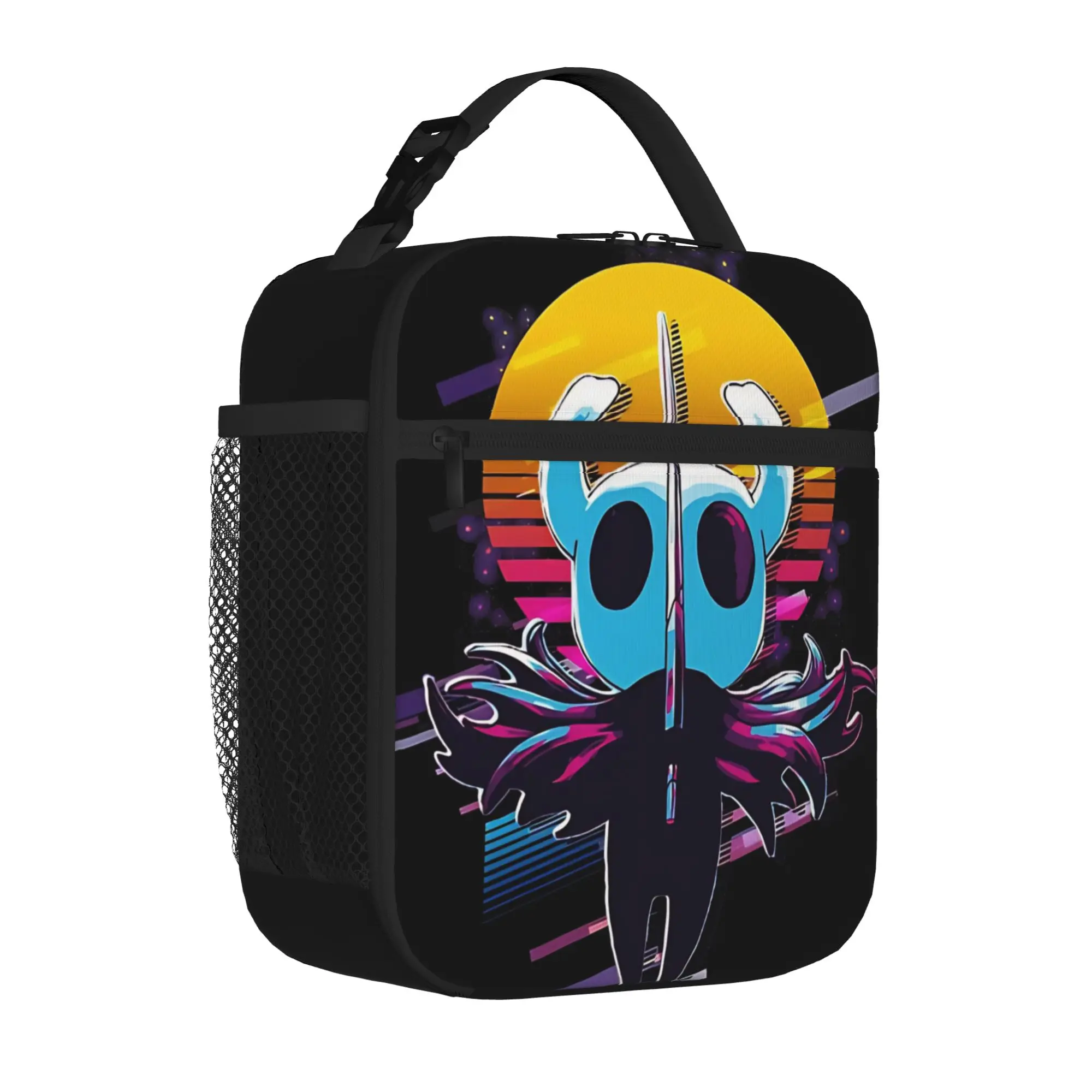 1 Piece Zipper Closure Shadow Insect Warrior Storage Bag Pocket Hollow Knight School Lunch Food Box Reusable For Lunch Food Bag