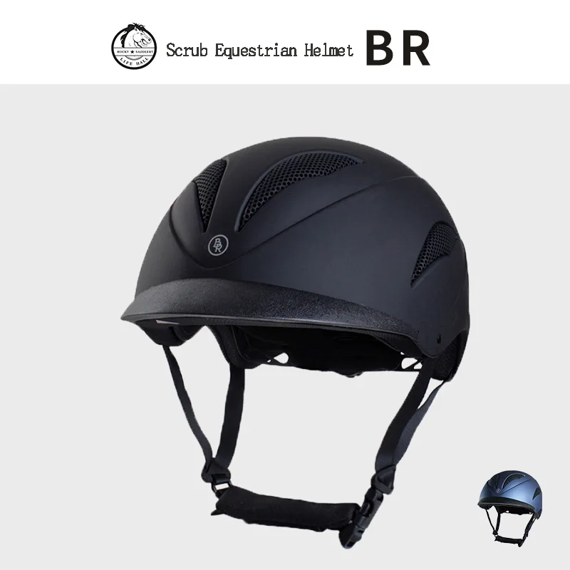 

Scrub Equestrian Helmet Breathable Adjustable Lightweight Carbon Lining For Adults Children Riding Cap