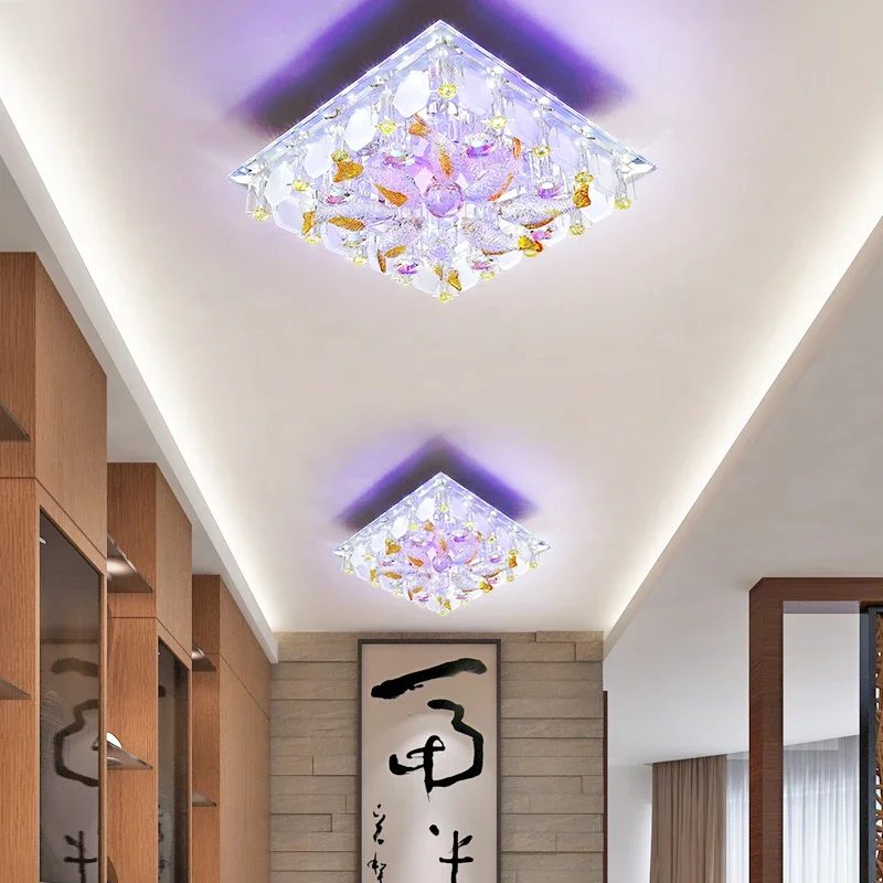 

LED modern minimalist porch light, balcony square ceiling light, crystal corridor corridor light, fish style