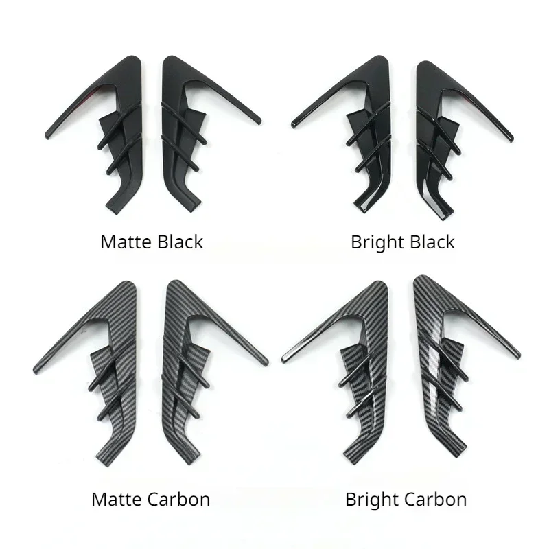 Cubierta de Panel de ala lateral para coche Tesla Model Y/3 Highland 2024, alerón, señal lateral de trueno, cubierta antipolvo de fibra de carbono, tablones de cámara, 2 uds.