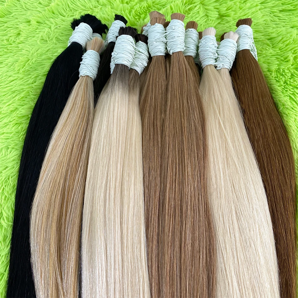 Colored Straight Human Hair Bulk for Braiding reference detail