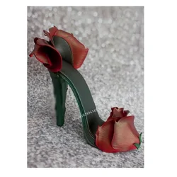 Green Slip On Flower Cut Out pantofole Shallow Peep Toe sottile tacco alto Fashion Novel Western Summer Woman Shoes Zapatillas Mujer