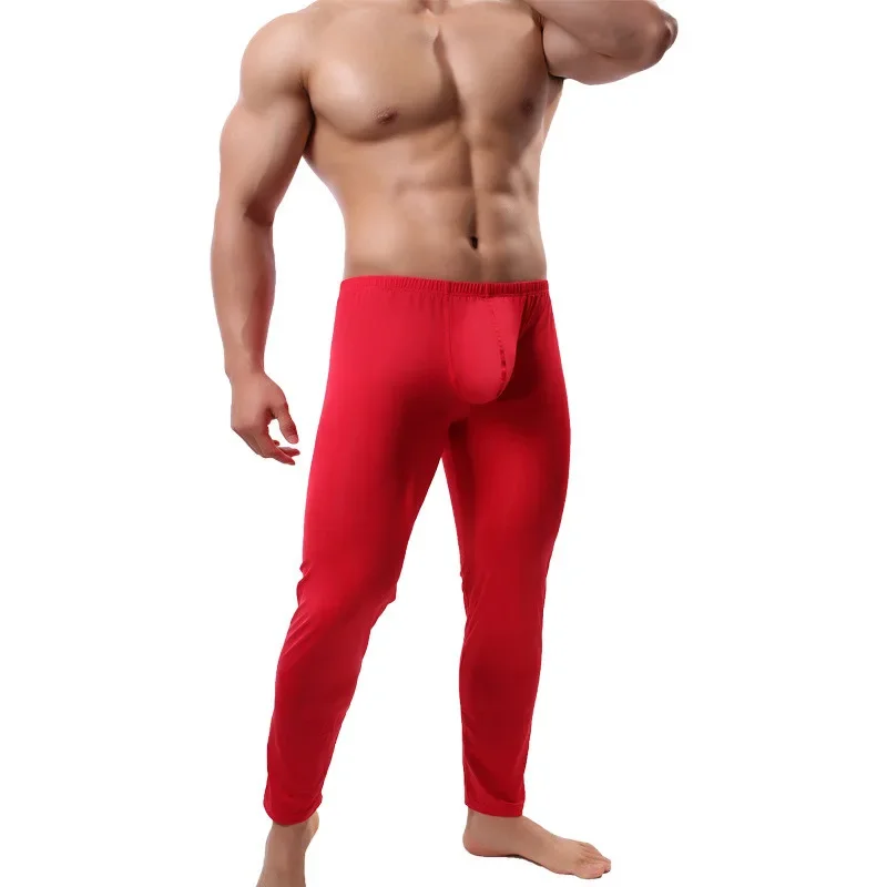 Männer Unterwäsche Böden Lange Unterhosen Sexy Böden Pyjama Low Rise Enge Legging Beutel Warme Thermo-unterwäsche Böden Pyjama Hosen