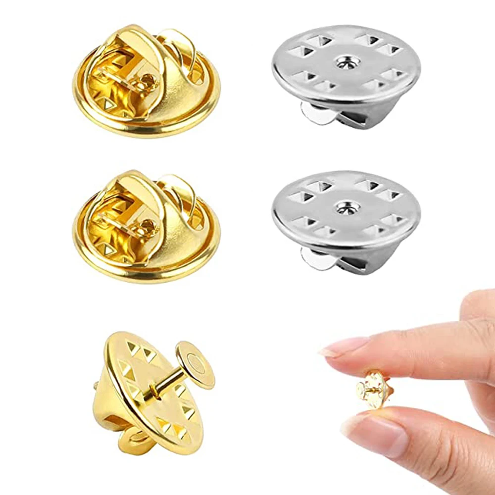 

100 шт./лот, металлическая брошь, булавки, держатель для значка сзади, застежки-бабочки, колпачок для ухода за сцеплением для DIY, принадлежности для изготовления ювелирных изделий, ремесла