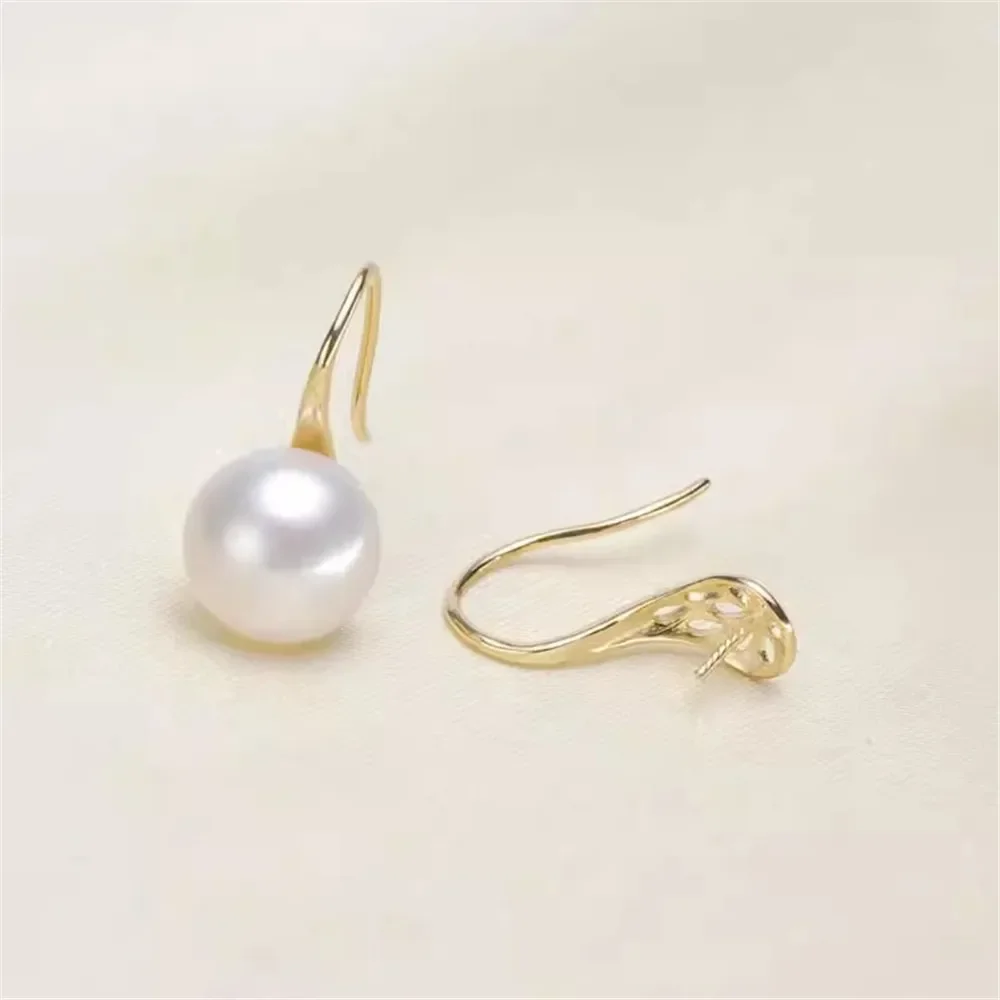 Gold-Plated Pearl Beads Stud Earrings Setting Base Diy Jewelry Making Findings&Components No Pearl E033