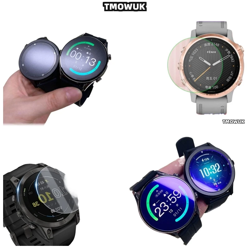 

For Garmin Fenix 6 6S 6X Pro Silver Tempered Glass Screen Protector Smart Watch HD Anti-Scratch 9H Hardness Hard Guard Film Cove