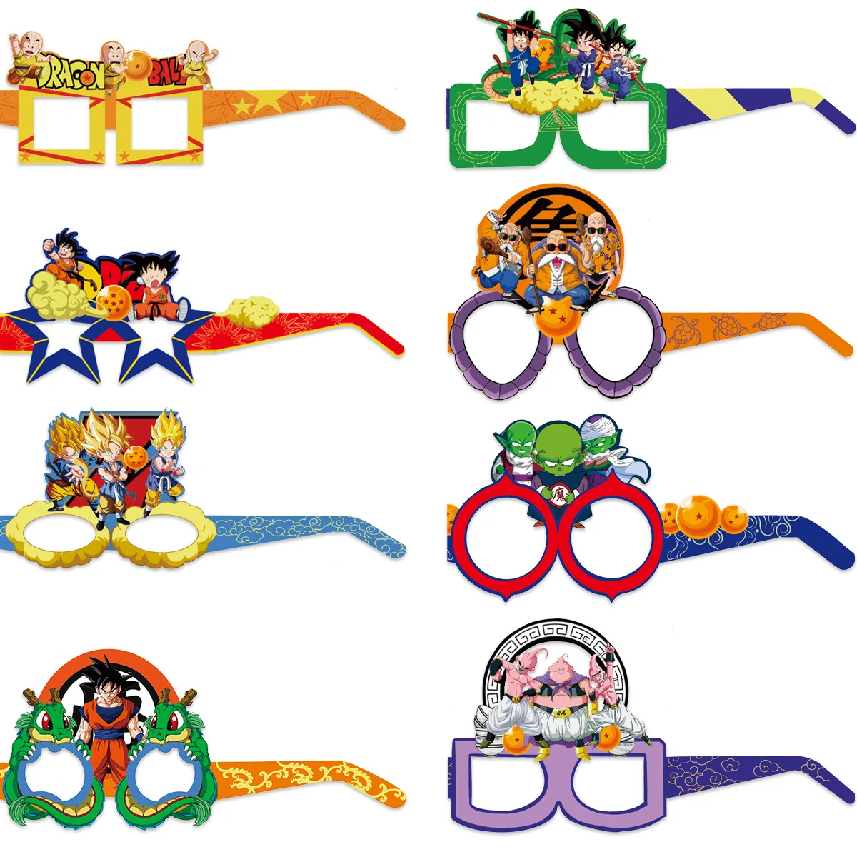 Lote de 8 Gafas de Goku de Dragon Ball, Gafas de Carreras con Personajes de Anime para Fiestas de Cumpleaños, Máscaras, Accesorios de Fotografía para Cosplay