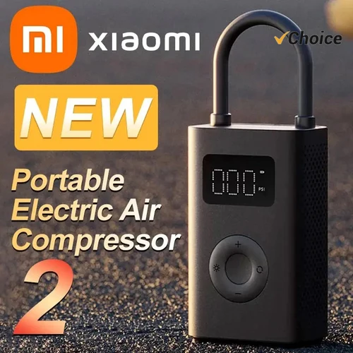 Imagen 1 del producto Xiaomi Mijia bomba de aire 2 25% velocidad Boost Mini compresor de aire eléctrico portátil Treasure 150PSI tipo C LED multiherramienta inflador Xiomi