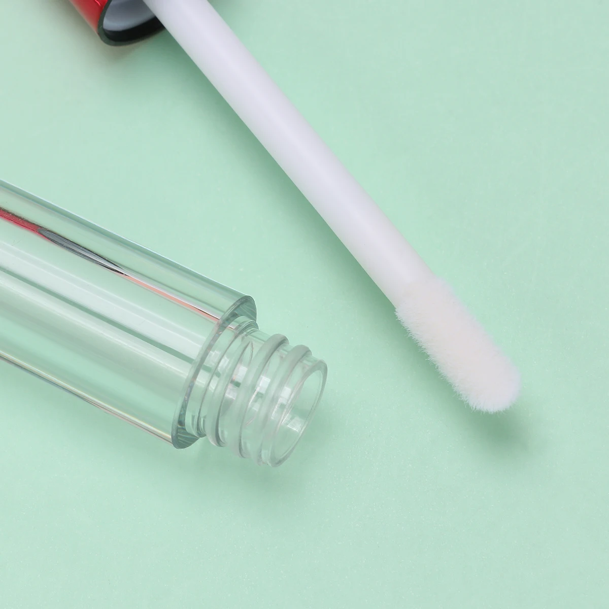 

10 Pcs Clear Plastic Lipstick Subpackaging Tubes Red Lid Lip Gloss Empty Tube Refillable Reusable Portable Storage