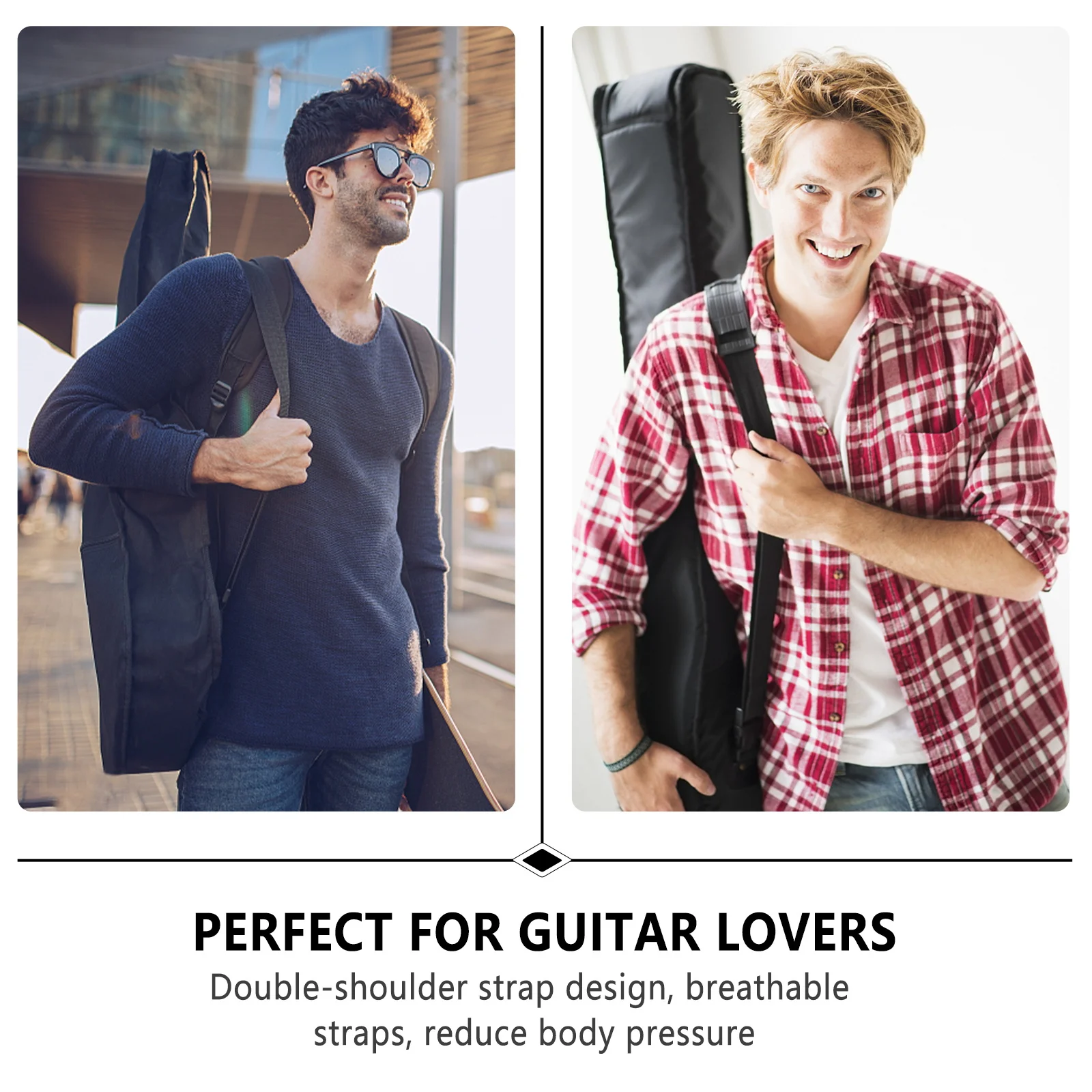 

1pc Ukulele Bag Sponge Padded Thickened Carry Pouch Smooth Zippers Adjustable Strap For 23 26 Inch Guitar Instrument Protection