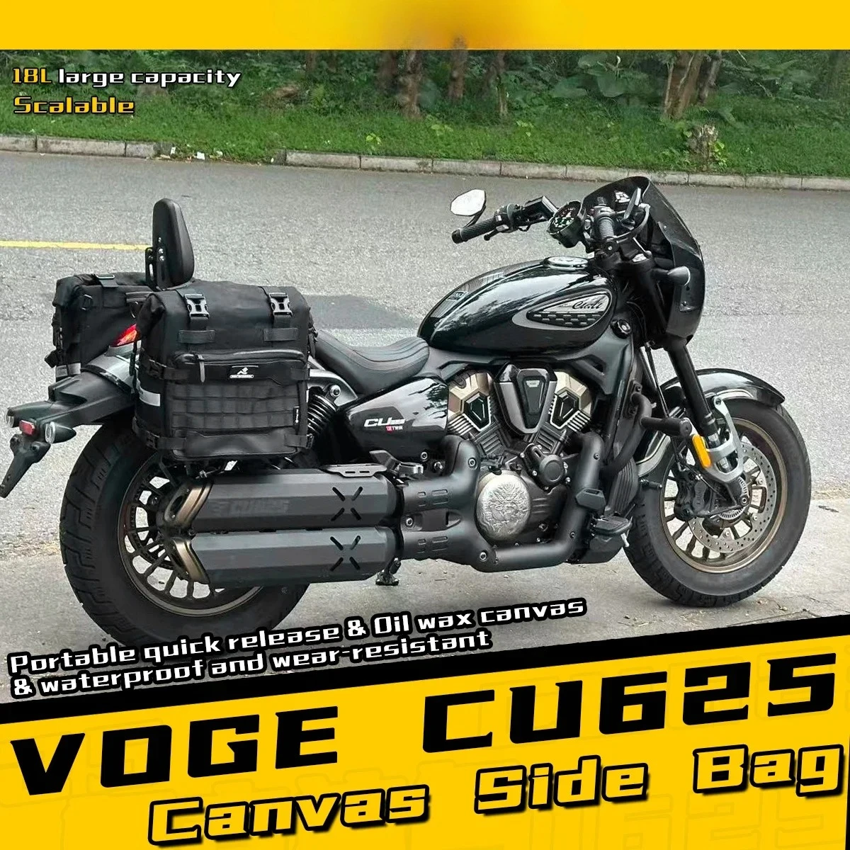 Waterproof Increase Storage Space Retro Oil Wax Bag Tank Bag Side Bag for Riding Durable Storage Solution for VOGE CU625