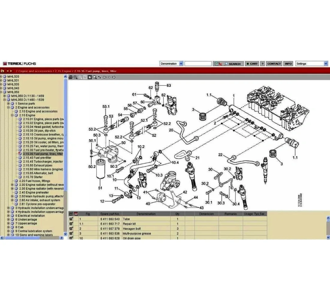 

Каталог запчастей AutoEPC Fuchs 2010, оборудование Terex/Fuchs