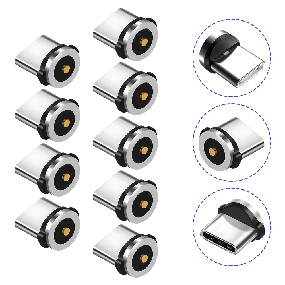 

9 Pcs Magnetic Charging Cable Rotating Phone Adapter Connector Head Tip for Type Magnets USB Data Line