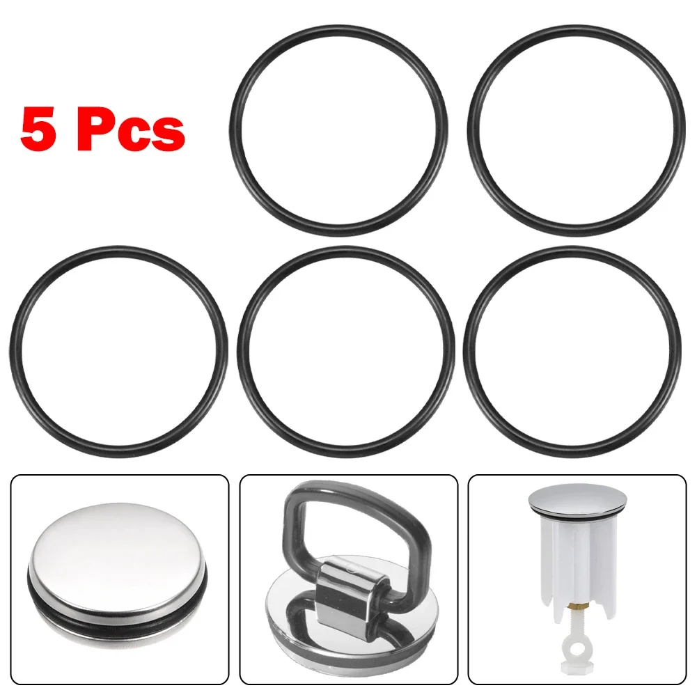 Seal O Ring Seal Bath SInk Plug RUbber Replacement 2022 5 Pack Black Inner Diameter: 28mm Outer Diameter: 34mm