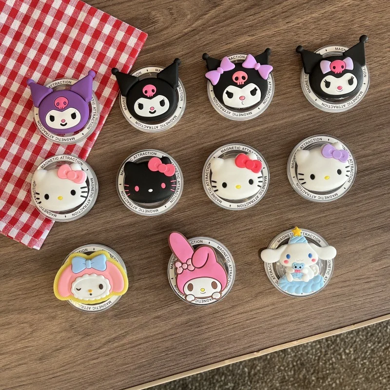 

Cute Sanrio Hello Kitty Kuromi Magnetic Phone Holder Grip Tok Griptok Phone Stand Support For iPhone Magsafe Smart Tok Girl Gift