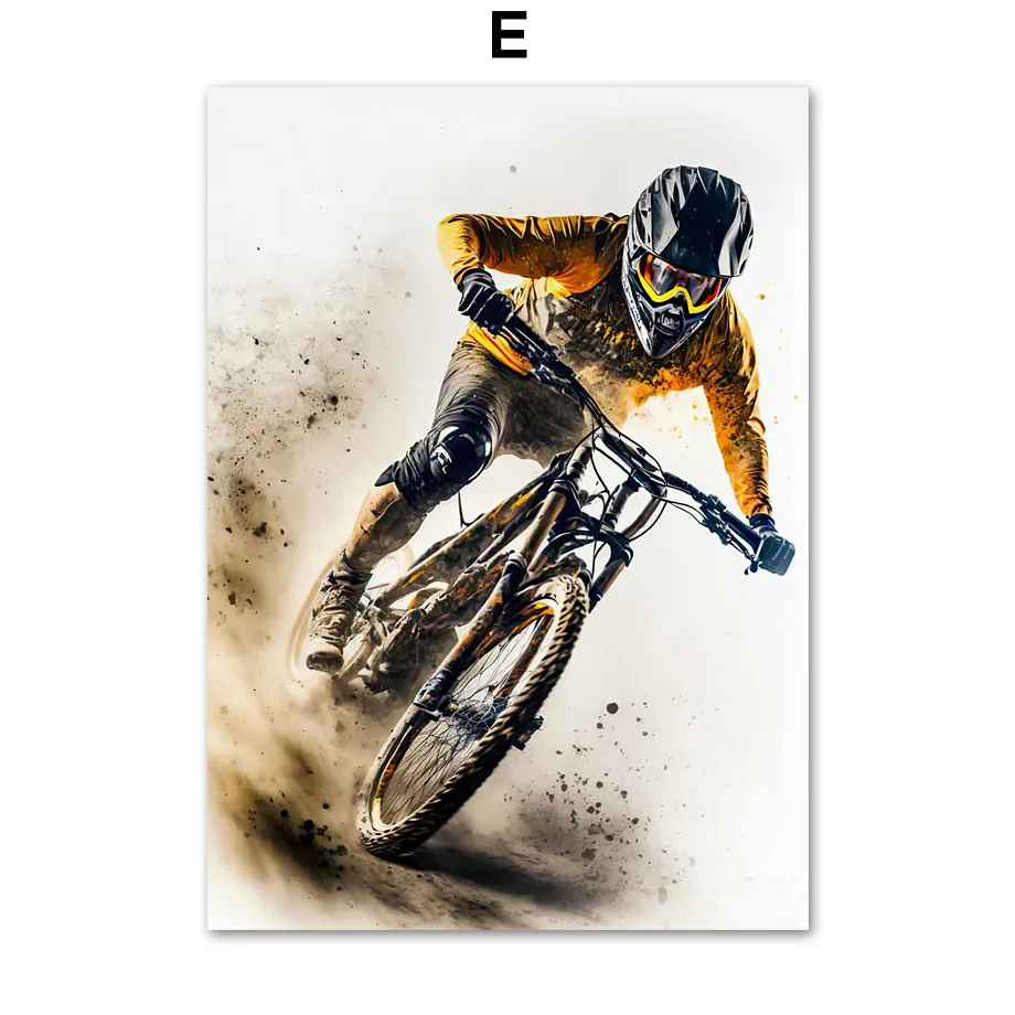 AliExpress Watercolor Downhill Mountain Bike Sports Wall Art Canvas Painting Bicycle Gift Nordic Posters Prints