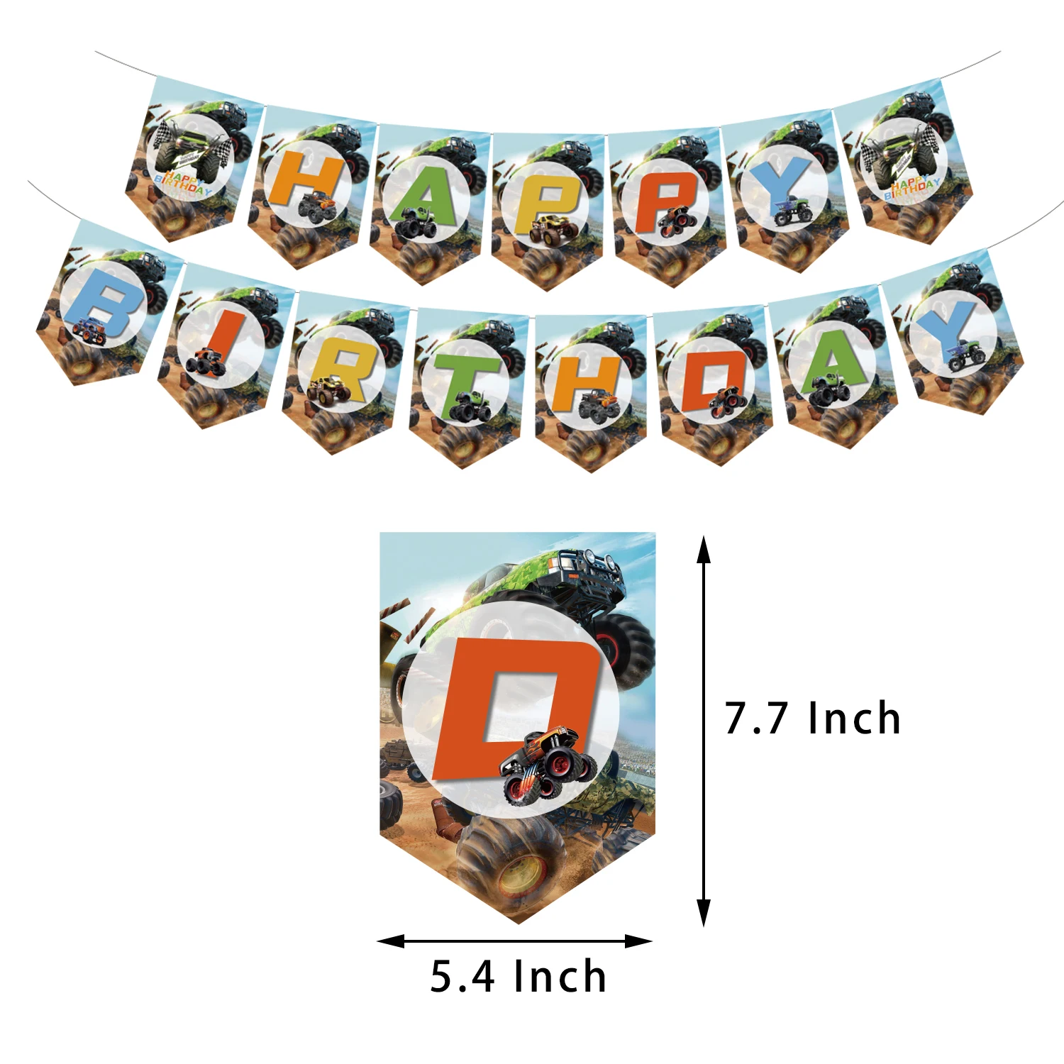 Monster Truck Car Theme Party Decorations Include Happy Birthday Banners Latex Balloons Caketoppers For Boy  Party Supplies