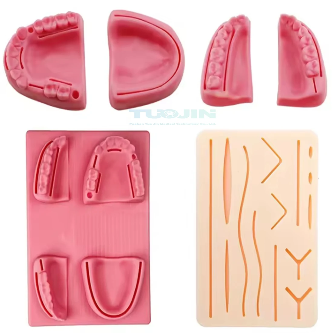 Dental Oral/Gum Suture Surgical Practice Medical Skin Suture Pad Model Silicone Periodontitis Suture Model Suture Practice Kit