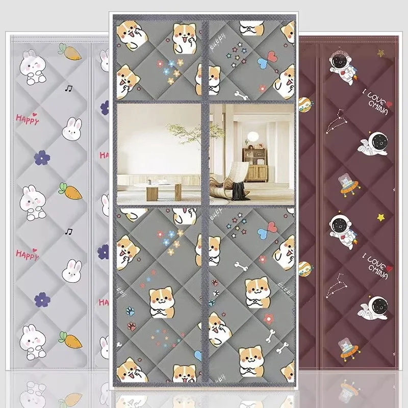Thickened Windproof Door Curtain Modern Minimalist Oxford Cloth Room Divider Magnetic Warmth Retention No Drilling Required
