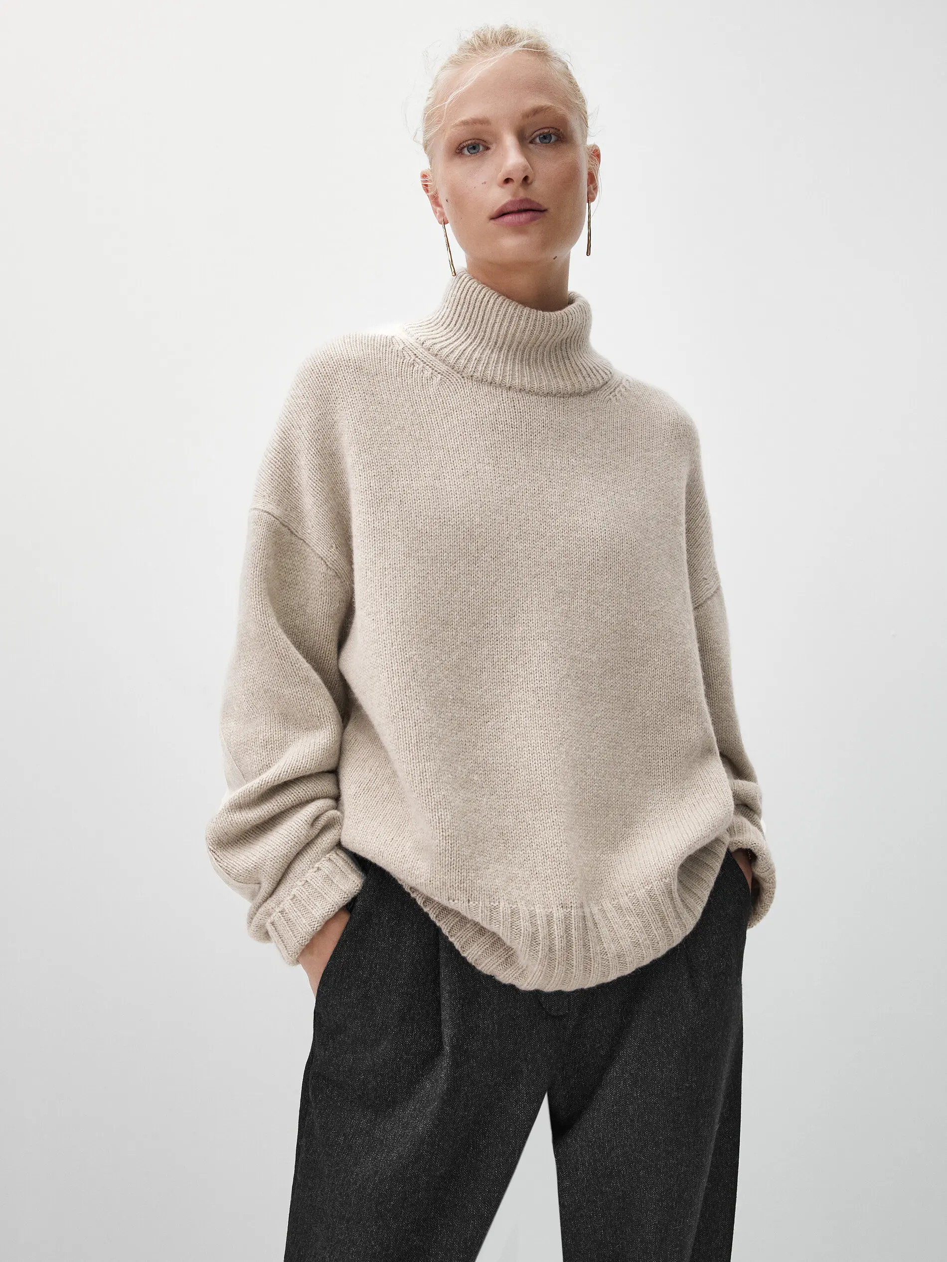 Ethereal Traf Md 2026 YAZHIMEI Autumn New Style of Women's Casual Fashion Grey Elbow Patch Trim Top Knitwear