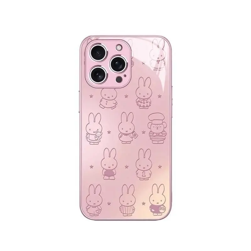 Cartoon Kawaii Miffy Mobile Phone Case Applicable To Apple Anti-fall All Inclusive Skin-friendly Thin Breathable Wear-resistant