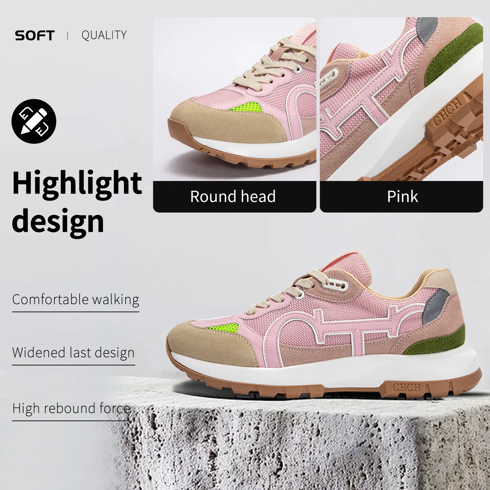 Fashionable Solid Color New Running Shoes, Casual Women's New Versatile and Comfortable Women's Sports Shoes