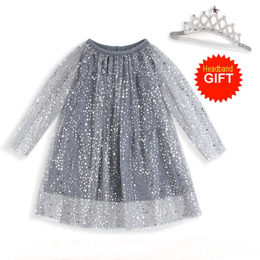 Baby Girl Shinning Dress For New Yesr Kids Clothes Girls Child Birthday Party Dress Tulle Tutu Princess Dress 1-8Y