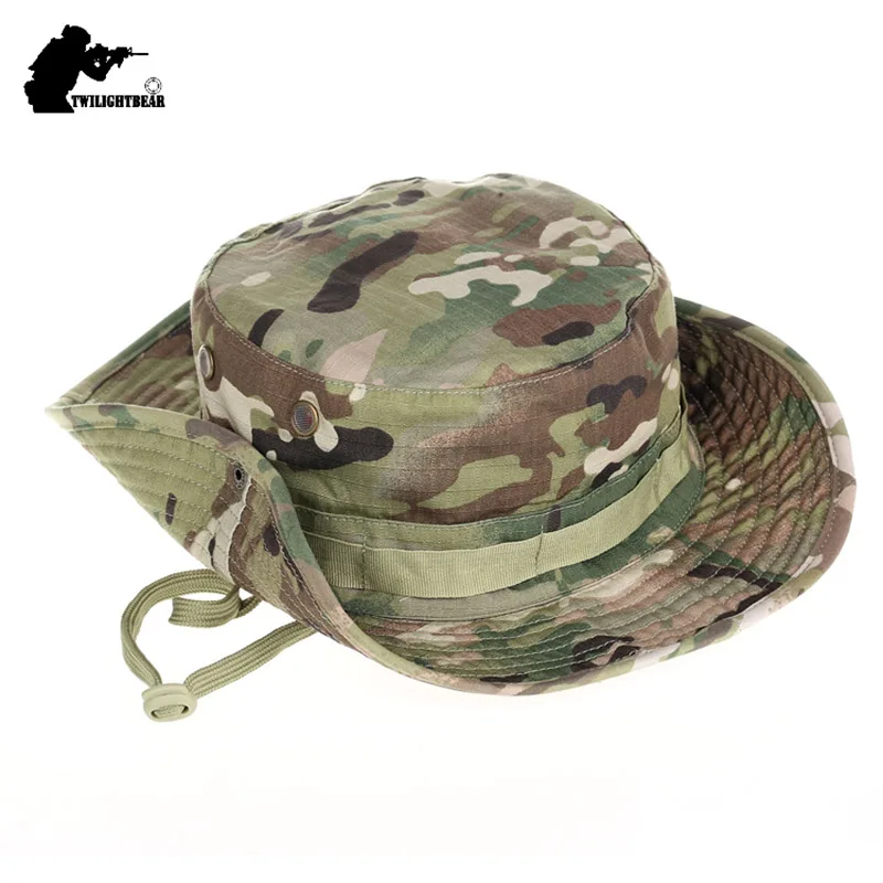 Chapéu de balde ao ar livre camuflagem boonie chapéu engrossar chapéu de pescador airsoft caça caminhadas escalada acampamento bonés af056