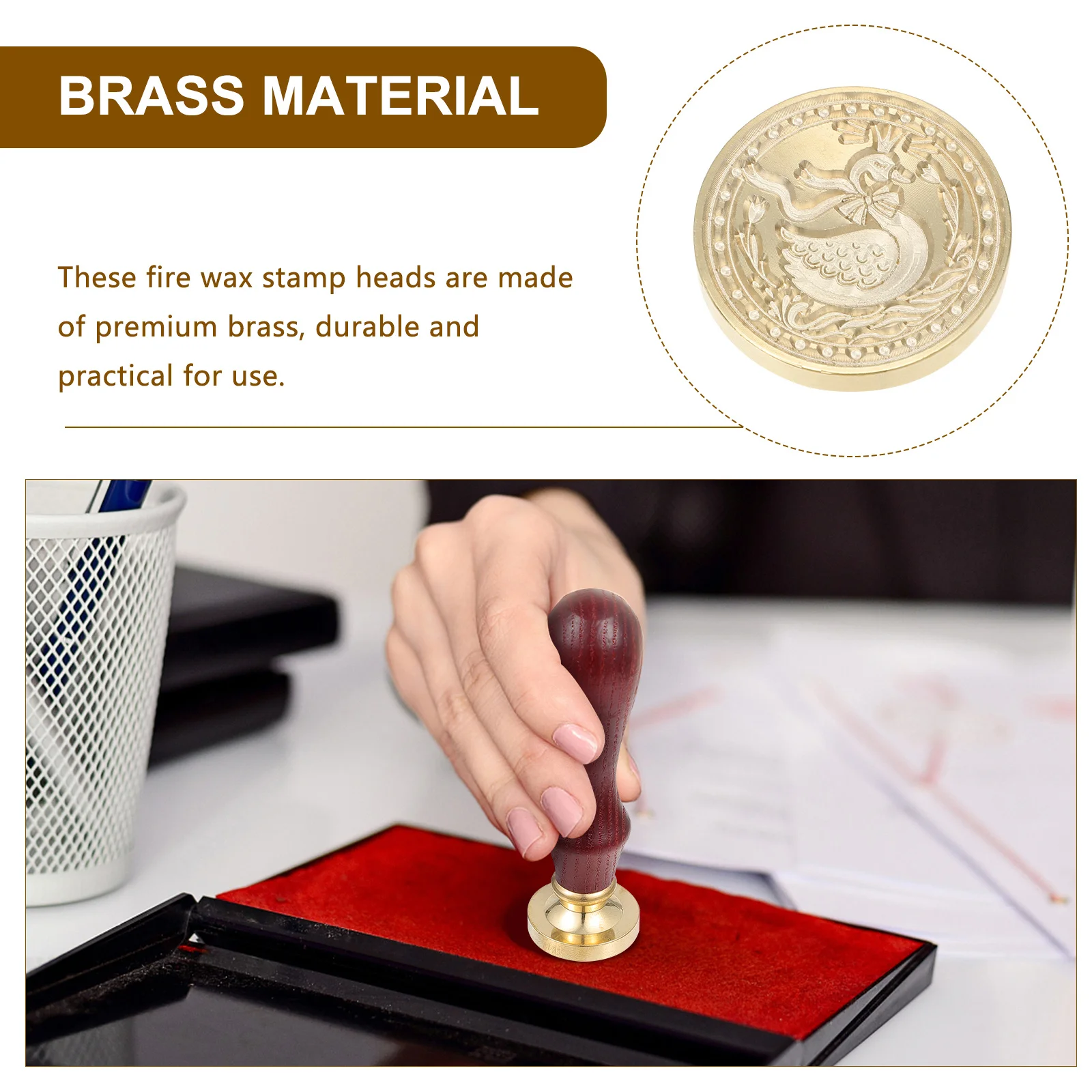 Fire Wax Seal Stamp Head Premium Brass Valentine's Day Envelope Sealing Lacquer Head Xmas Wax Seal Stamp Craft Decorative