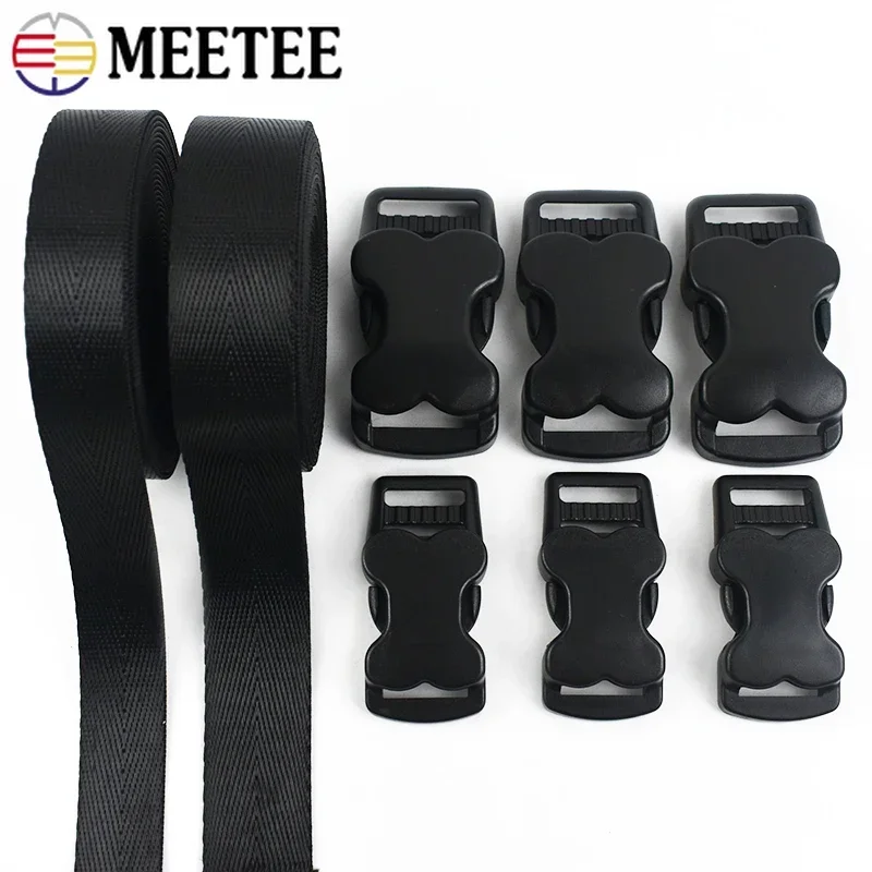 2Sets 20/25/32mm Backpack Shoulder Strap Repair Plastic Release Buckle Webbing Accessory Manual Bag Tape Slider Side Clip Clasp