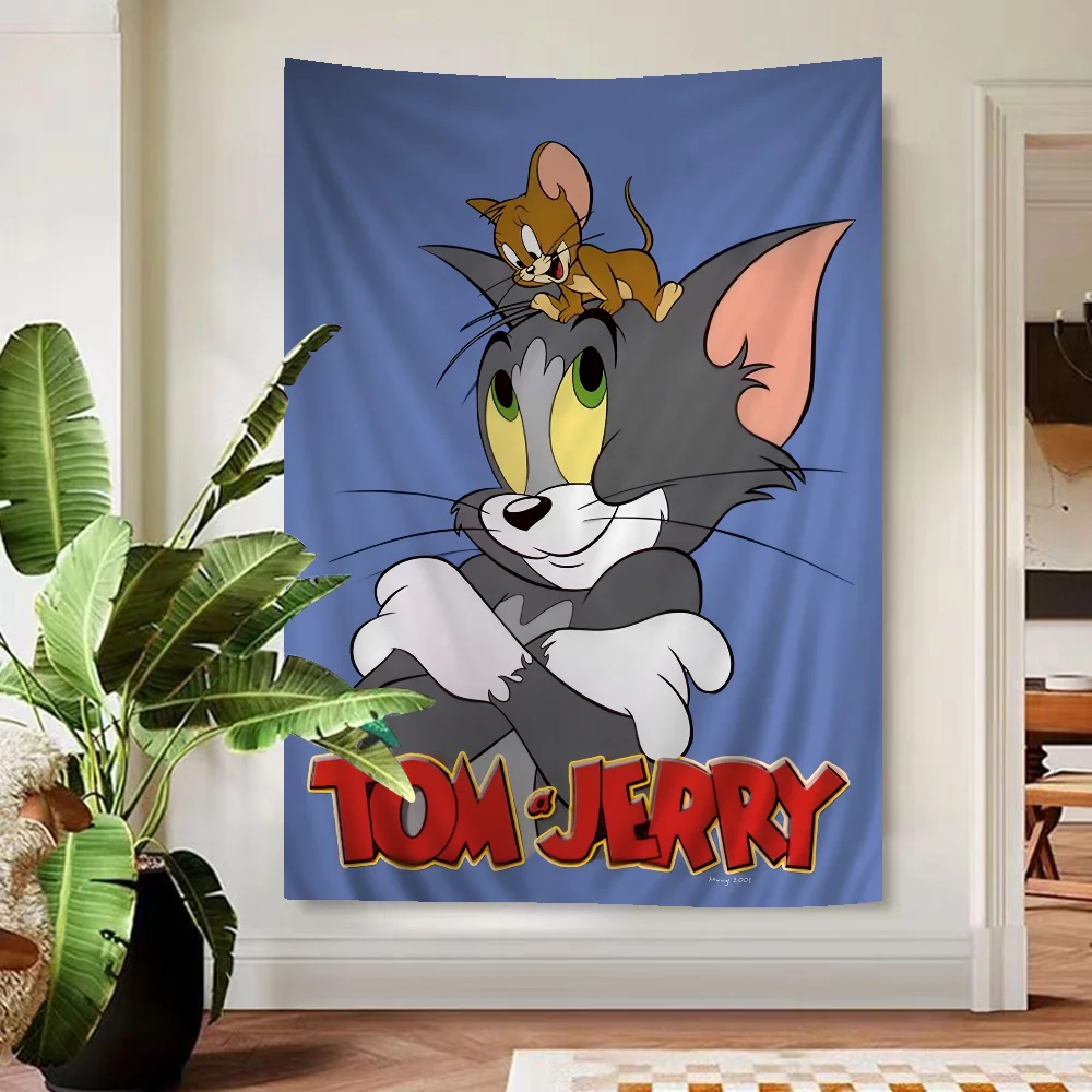 Curtoon T-tom And J-jerry Anime Tapestry Art Science Fiction Room Home Decor Wall Art Decor