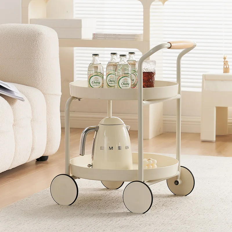 Nordic sofa side, household living room, cream wind trolley side, storage rack