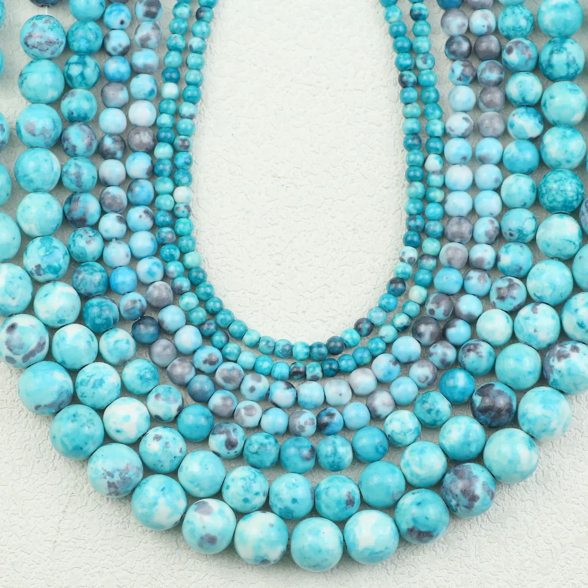 Hochwertiger natürlicher blauer Mulan-Regenstein, runde lose Perlen, 4/6/8/10/12 mm, für Schmuckherstellung, DIY-Armbänder, Halsketten, Ohrringe