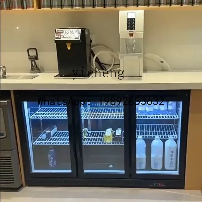 AB  embedded stainless steel transparent freezer bar counter beer counter refrigerated display cabinet commercial