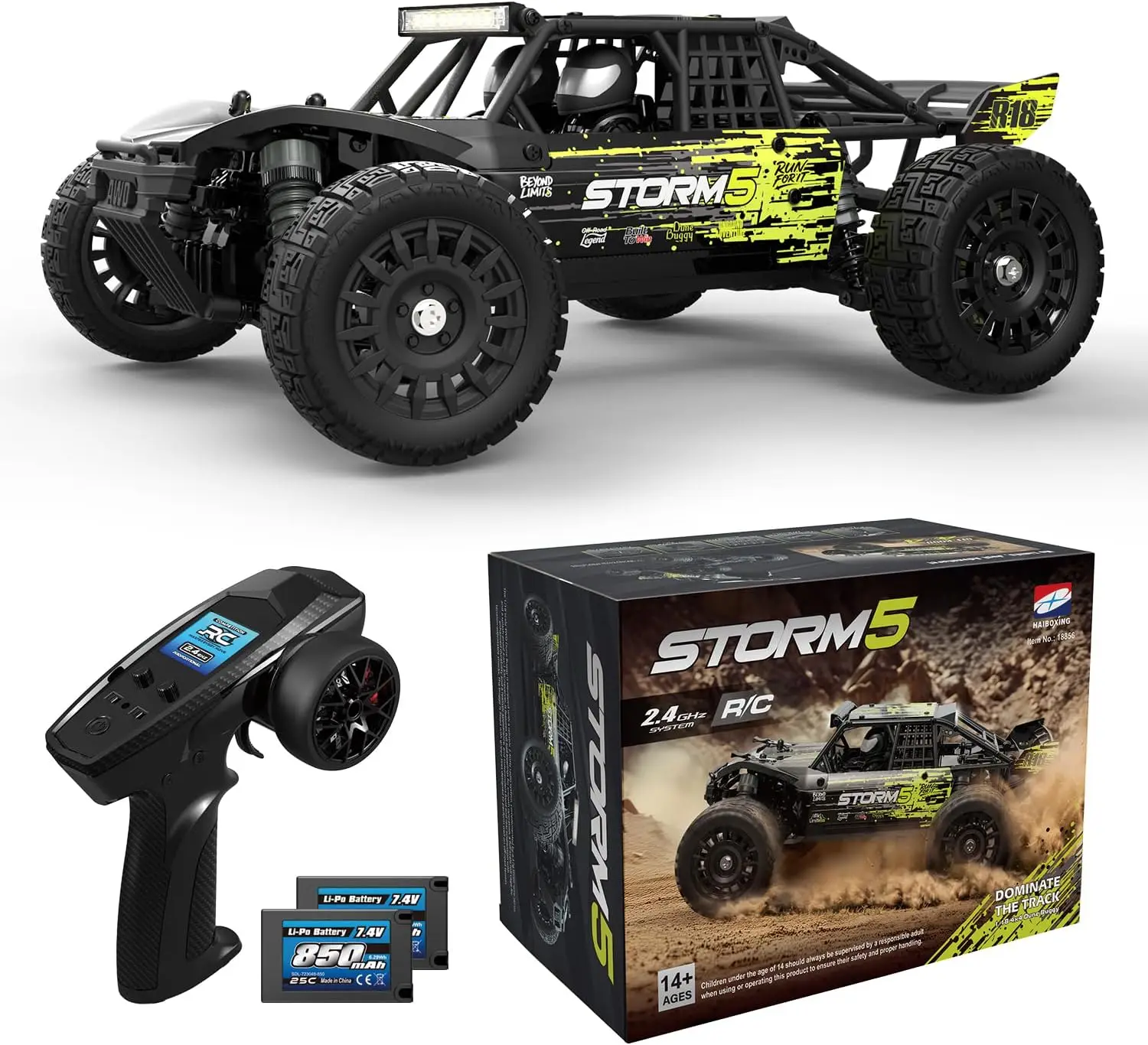 Desert Off-Road RC Truck 1:18 Scale Fast 36km/h 4WD Electric RTR Splash-Proof Hobby Grade for Kids Beginners And Adults
