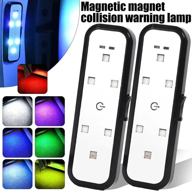 New Car Door Warning Light LED Atmosphere Magnetic Suction Anti-collision Charging Auto Open Door Emergency Safe Signal Lamp