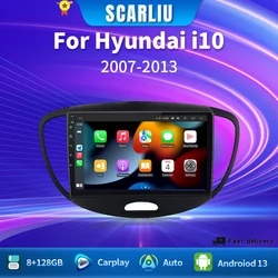 2 Din Car Radio For Hyundai i10 2007 2008 2009 2010-2013 Stereo Multimedia Player Android 16 4G GPS Navigation 2din Carplay