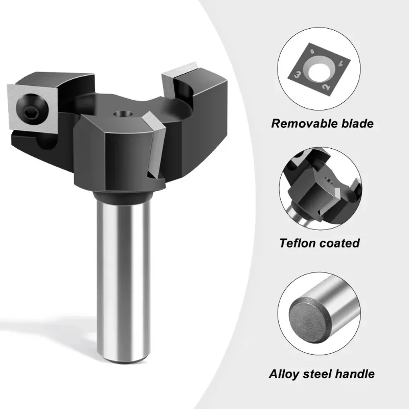 

For Wood Woodwork 1PC 12mm 1/2" Shank 3 Teeth T-Slot Router Bit Milling Straight Edge Slotting Milling Cutter Cutting Handle