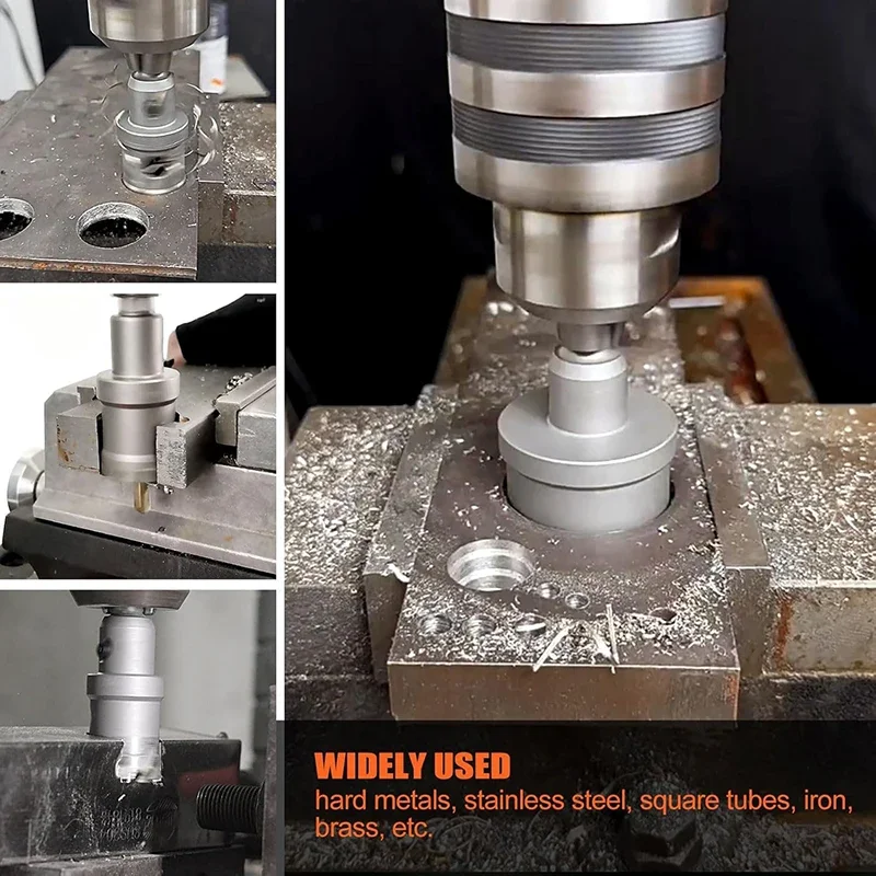 Hartmetall-Lochsägen-Set für Hartmetall, 16-teilig, TCT 16–57 mm, Lochschneider-Set für hochpräzises Schneiden von Edelstahl, Eisen, Kupfer