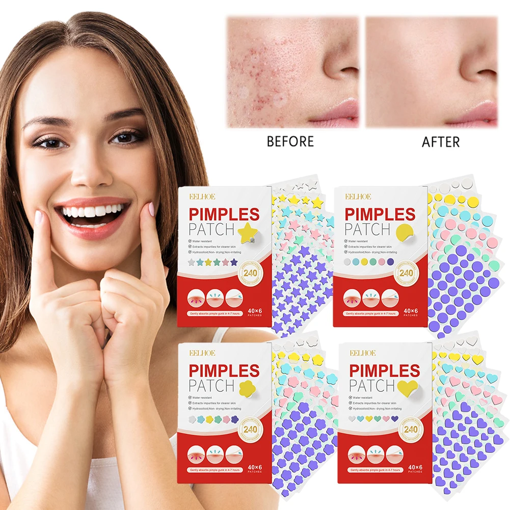 240pcs Pimple Patches Salicylic Acid Tea Tree Hydrocolloid Acne Patches Cute Star Pimple Patches for Healing Zit Patch