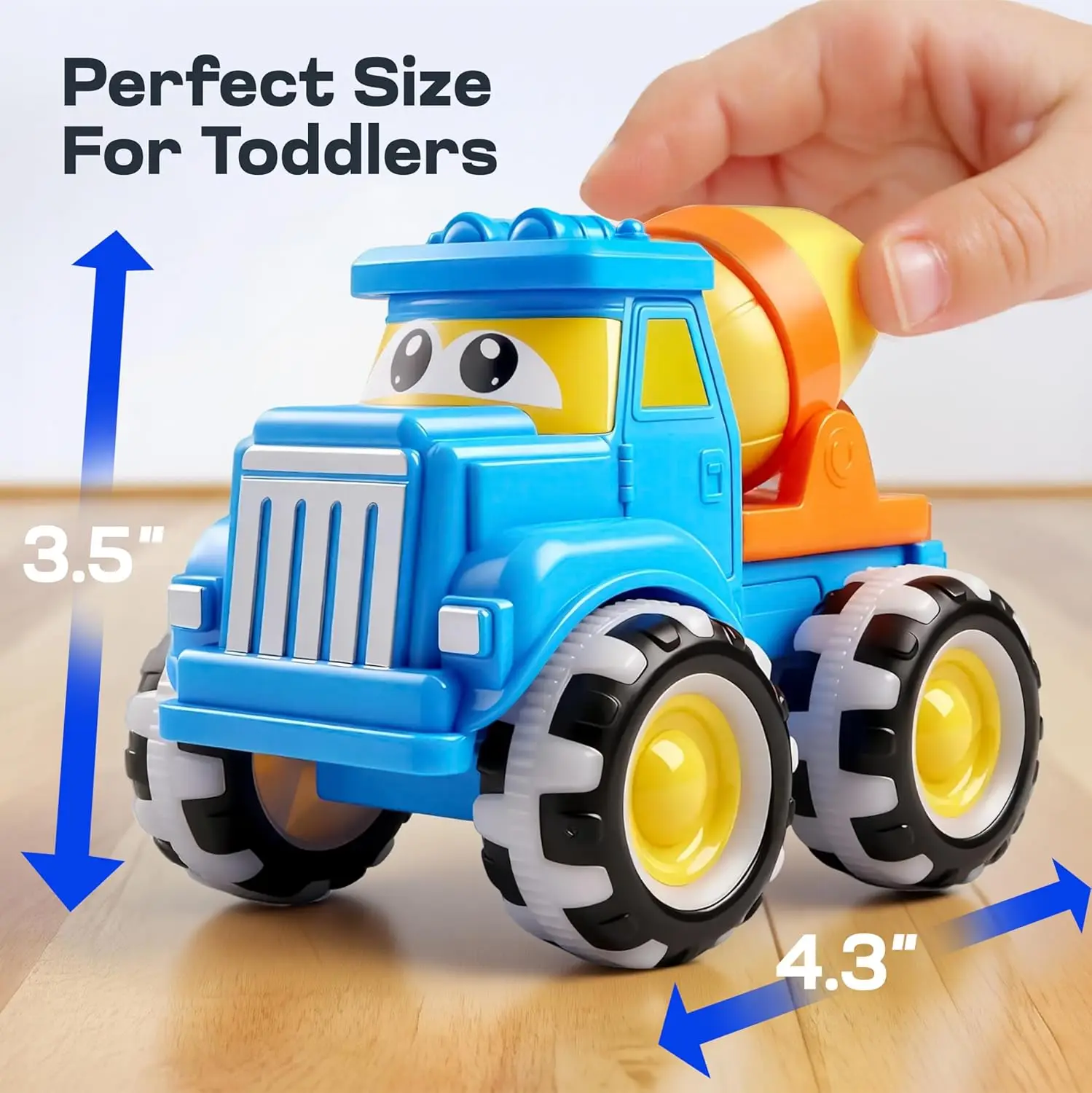 Joyfy GlowRover Confezione da 3 giocattoli Monster Truck Auto da costruzione cittadina con ruote a LED per i più piccoli Ragazzi Ragazza Compleanno Regali di Natale