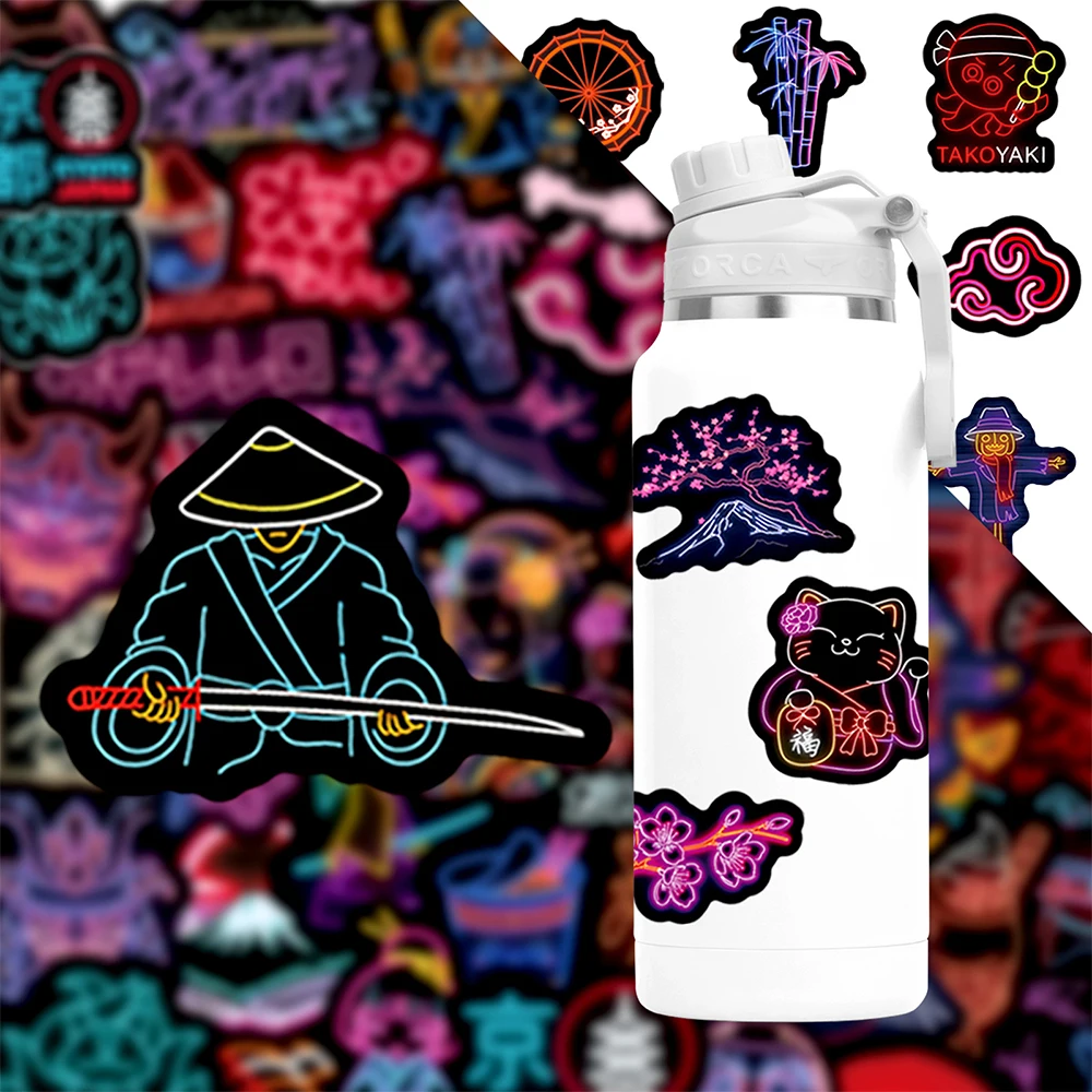 

10/30/50pcs Cartoon Neon Light Japan Style Graffiti Stickers Decals DIY Notebook Suitcase Laptop Car Waterproof Cool Sticker Toy