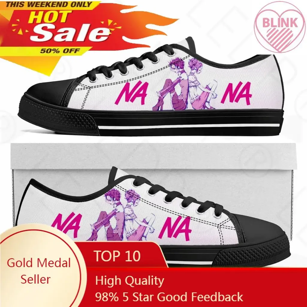 Manga NANA Osaki Komatsu sepatu kets pria wanita remaja kanvas sepatu kualitas tinggi kasual pasangan sepatu kustom