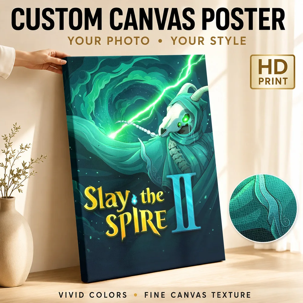 Slay The Spire II Game Canvas Print Personalized Photo Detailed Illustration Wall Art For Games Room, Gaming Enthusiast Gift