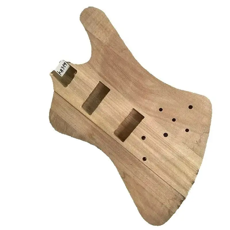 

KB359 Natural Color 4 String Alien Electric Guitar Bass Body Solid Redwood HH Pickups Right Hand No Paints DIY&Replace Parts