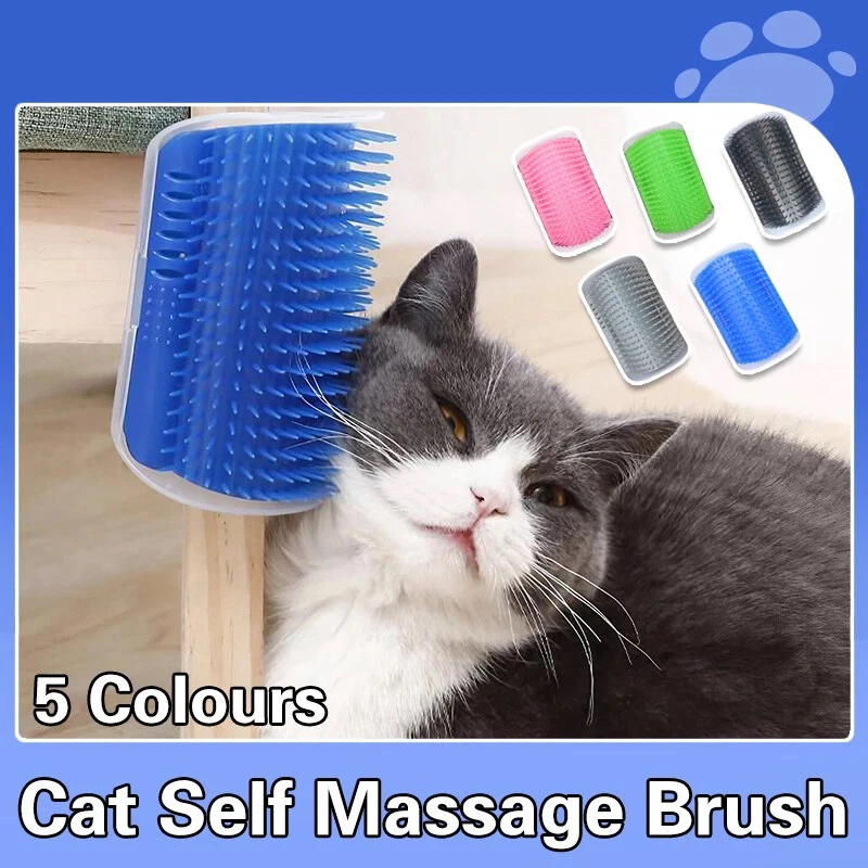 Pet Cats Self Groomer Brush Wandmontierte Massagekammbürste Wandecke Selbstreinigende Reibbürste Katzenspielzeug für Kätzchen Welpen