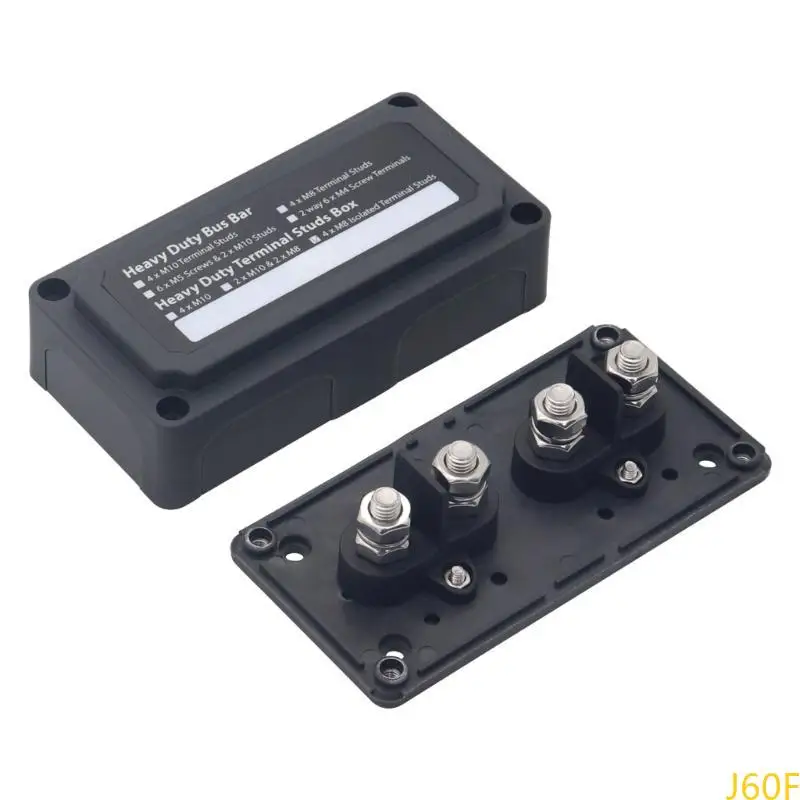 

J60F Versatile 200Amp Battery Terminal Block Box Waterproof Easy Installation for Car Boat RVs Yacht Fit for 48V Vehicles